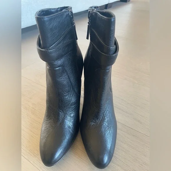 Calvin Klein Black Leather Ankle Boots - Picture 3 of 8